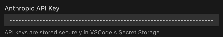 API key entry field