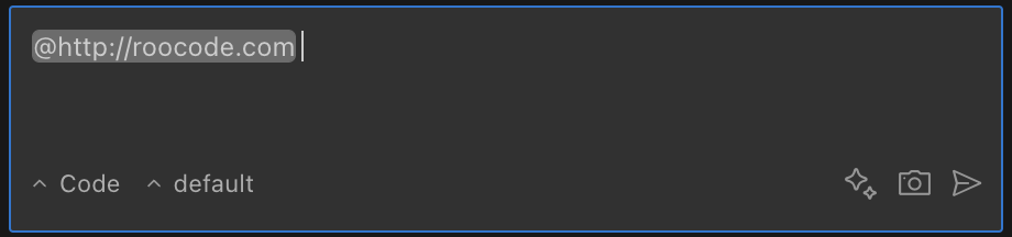URL mention example showing website content being converted to Markdown in the chat