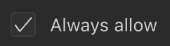 Always allow checkbox for MCP tools